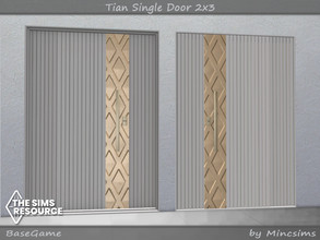 Sims 4 — Minc Tian Single Door 2x3 by Mincsims — Basegame Compatible 8 swatches