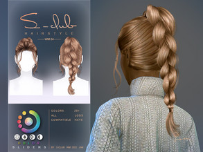 Sims 4 — Single braid hairstyles (LISA) By  S-CLUB by S-Club — Single braid hairstyles (LISA), with 17 swatches who has