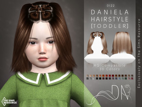 Sims 4 — Daniela Hairstyle [Toddler] by DarkNighTt — Daniela Hairstyle is a medium, braided, stylish hairstyle. 30 colors