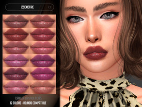 Sims 4 — IMF Camilla Lipstick N.395 by IzzieMcFire — Camilla Lipstick N.395 contains 12 colors in hq texture. Standalone