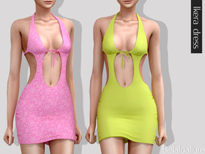 Sims 4 — Belaloallure_ikera dress (patreon) by belal19972 — simple cut out dress for your sims enjoy :) 