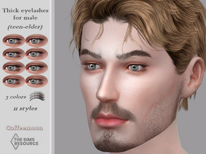 Sims 4 — Thick 3D eyelashes for male (Teen-elder) by coffeemoon — "Glasses" category for male only: teen,