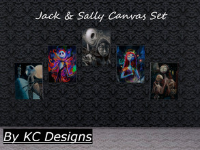 Sims 4 — Jack and Sally Canvas by TwistedFoil95 — Jack and Sally Canvas This Nightmare Before Christmas Set of canvas