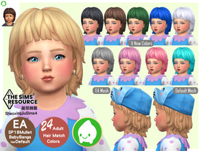 Sims 4 — Toddler SP18 MulletBabyBangs Hair Default by jeisse197 — EA built-in hair Default, Fixes the many blemishes that