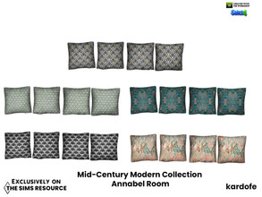 Sims 4 — Mid-Century Modern Collection_Annabel Room_Cushions by kardofe — Group of four cushions to put on the sofa in