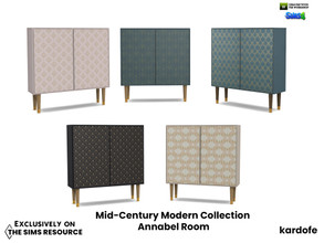 Sims 4 — Mid-Century Modern Collection_Annabel Room_Sideboard by kardofe — Sideboard with two doors, decorated in five