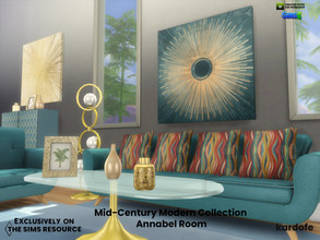 Sims 4 — Mid-Century Modern Collection Annabel Room by kardofe — Living room inspired by the Mid Century style, with sofa