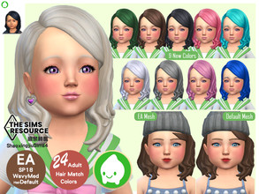 Sims 4 — Toddler SP18 WavyMed Hair Default by jeisse197 — EA built-in hair Default, Fixes the many blemishes that this