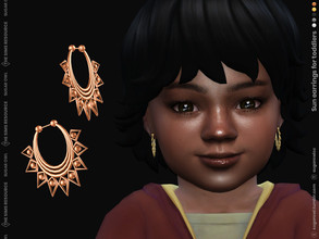 Sims 4 — Sun earrings for toddlers by sugar_owl — Triple hoops with metal rays and pearls for toddlers. Female and
