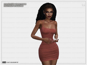 Sims 4 — Halter Neck Dress MC325 by mermaladesimtr — New Mesh 5 Swatches All Lods Teen to Elder For Female