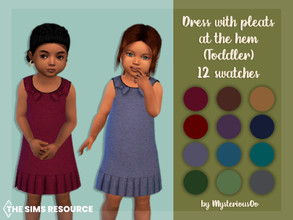 Sims 4 — Dress with pleats at the hem Toddler by MysteriousOo — Dress with pleats at the hem for toddlers in 12 colors 12