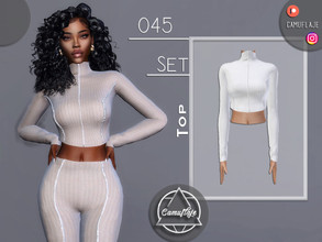 Sims 4 — SET 045 - Top by Camuflaje — Fashion set that includes a top and leggings ** Part of a set ** * New mesh *