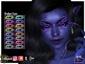 Sims 4 — Kraken Eyes by EvilQuinzel — Octopus eyes in sixteen shades! - Facepaint category; - Female and male; - Teen + ;