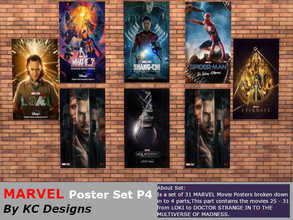 Sims 4 — MARVEL Poster Set P4 by TwistedFoil95 — MARVEL Poster Set P4 By KC Designs About Set: Is a set of 31 MARVEL