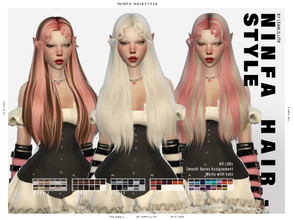 Sims 4 — LeahLillith Ninfa Hairstyle by Leah_Lillith — Ninfa Hairstyle All LODs Smooth bones Custom CAS thumbnail Works