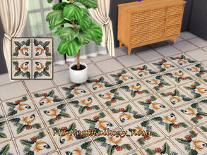Sims 4 — MB-NeatHallway_Rosa by matomibotaki — MB-NeatHallway_Rosa Elegant floor tile with a vintage look and a floral