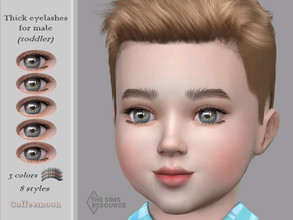 Sims 4 — Thick 3D eyelashes for male (Toddler) by coffeemoon — "Glasses" category for male only: toddler 3