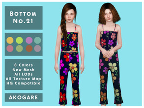 Sims 4 — Akogare Bottom No.21 by _Akogare_ — Akogare Bottom No.21 - 8 Colors - New Mesh (All LODs) - All Texture Maps -
