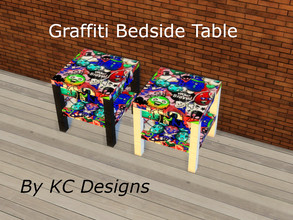 Sims 4 — Graffiti BedSide Table by TwistedFoil95 — Graffiti Bedside Table This is an base game recolor item, The Graffiti