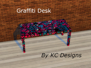 Sims 4 — Graffiti Desk by TwistedFoil95 — Graffiti Desk This is an base game recolor item, The Graffiti Desk is perfect