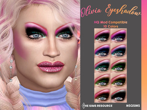 Sims 4 — Olivia Eyeshadow by MSQSIMS — This Eyeshadow is available in 10 Colors inspired by the draq queen Olivia Jones.