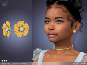 Sims 4 — Bella Flower Earrings For Kids by feyona — Bella Flower Earrings For Kids come in 3 colors of metal: yellow