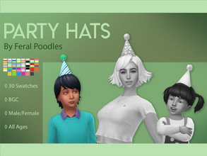 Sims 4 — Party Hat (Child) by feralpoodles — Simple and cute paper party hat! This is the version meant for CHILD sims!