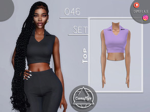 Sims 4 — SET 046 - Top by Camuflaje — Fashion set that includes a top and pants ** Part of a set ** * New mesh *