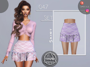 Sims 4 — SET 047 - Skirt by Camuflaje — Fashion set that includes a blouse and a plaid skirt ** Part of a set ** * New