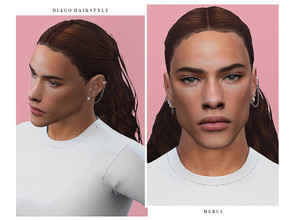 Sims 4 — Diago Hairstyle by -Merci- — New Maxis Match Hairstyle for Sims4. -24 EA Colours. -For male, teen-elder. -Base
