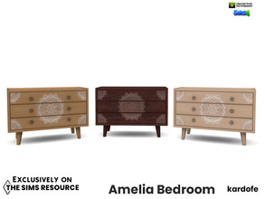Sims 4 — kardofe_Amelia Bedroom_Chest with drawers by kardofe — Chest of drawers in natural wood, with three large