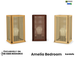 Sims 4 — kardofe_Amelia Bedroom_TableLamp by kardofe — Table lamp in wood and natural fibre grille, in three colour