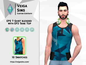 Sims 4 — EP2 T-Shirt Blended with EP3 Tank Top by David_Mtv2 — Available in 10 swatches from teen to elder. This is a