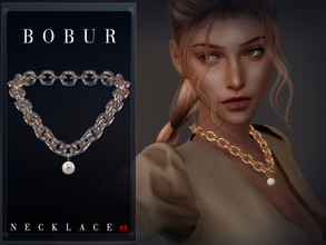 Sims 4 — Pearl Chain Necklace by Bobur2 — Chain necklace with pearl 4 colors HQ compatible I hope you like it