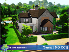 Sims 4 — Terest || NO CC || by Bozena — The house is located in the Courtyard Lane. Willow Creek. unfurnished Lot: 30 x