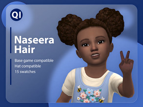 Sims 4 — Naseera Hair by qicc — An afro puffs hairstyle. - Maxis Match - Base game compatible - Hat compatible - Toddler