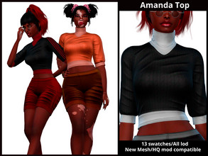 Sims 4 — Amanda Top by couquett — cute top for your lovely sims hq mod compatible in 13 colors This top have al lod done 