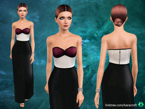 Sims 3 — Long Elegant Dress  by Kara_Croft — A long and elegant dress for your sims with three recolourable channels. I