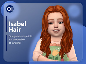 Sims 4 — Isabel Hair by qicc — A long wavy hairstyle with a middle part. - Maxis Match - Base game compatible - Hat