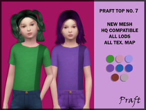 Sims 4 — Praft Top No. 7 by Praft — Praft Top No. 7 - 8 Colors - New Mesh (All LODs) - All Texture Maps - HQ Compatible -