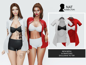 Sims 4 — Nat (Pijama - Top) by Beto_ae0 — Open shirt with many colors, I hope you like them - 16 colors -