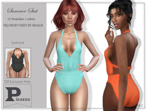 Sims 4 — Summer Suit by pizazz — Summer Suit Swimwear Swimsuit for your sims 4 game. image above was taken in game so