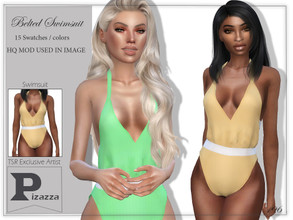 Sims 4 — Belted Swimsuit by pizazz — Belted Swimsuit Swimsuit for your sims 4 game. image above was taken in game so that