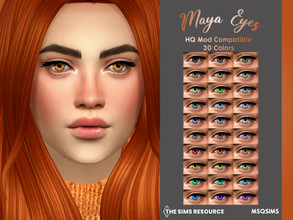 Sims 4 — Maya Eyes by MSQSIMS — These Maxis Match eyes are available in 18 EA colors and 12 custom colors. It is suitable