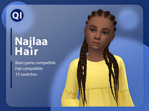 Sims 4 — Najlaa Hair by qicc — A long cornrow braid hairstyle. - Maxis Match - Base game compatible - Hat compatible -