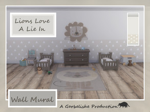 Sims 4 — Lions Love A Lie In Wall Mural by Garbelishe — A Wall Mural and a single wallpaper swatch to fill in any lions