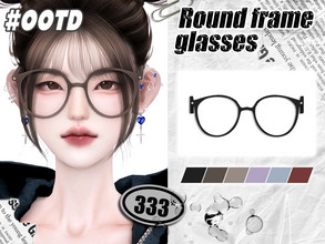 Sims 4 — 333-Round frame glasses by asan333 — HQ mod compatible custom thumbnail Reuploading to any forum or website is