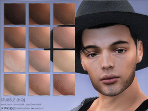 Sims 4 — Stubble (HQ) by Caroll912 — A 12-swatch gentle male stubble in different tones of black, brown, red , grey,
