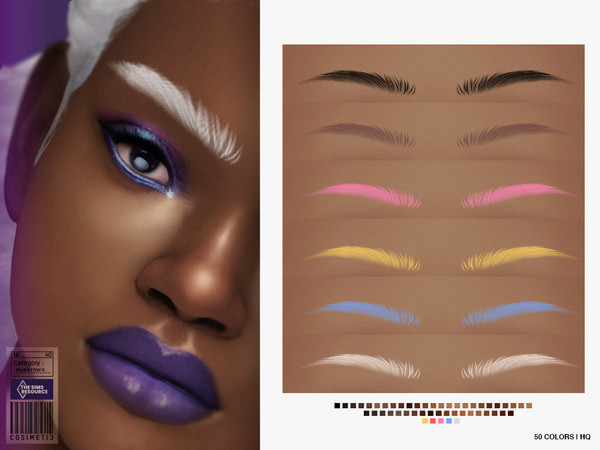 Sims 4 — Atlantis Eyebrows | N40 by cosimetic — -You can use it with 50 color options to match your favorite tone. -They
