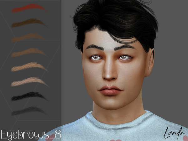 Sims 4 — Eyebrows_8 by LVNDRCC — Thick, natural eyebrows in ashy light blonde, dark blonde, honey, copper ginger red,